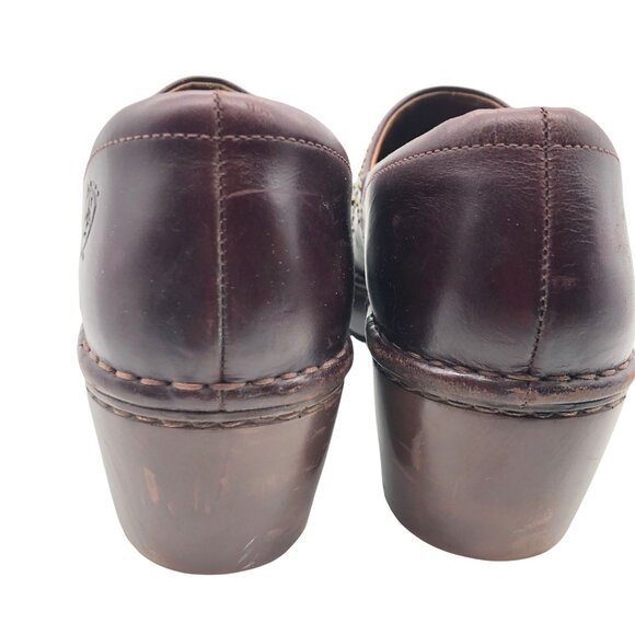 Ariat Women's Leather Clogs US Sz 9.5B Studs Floral Detail Cordovan Red - Picture 6 of 7